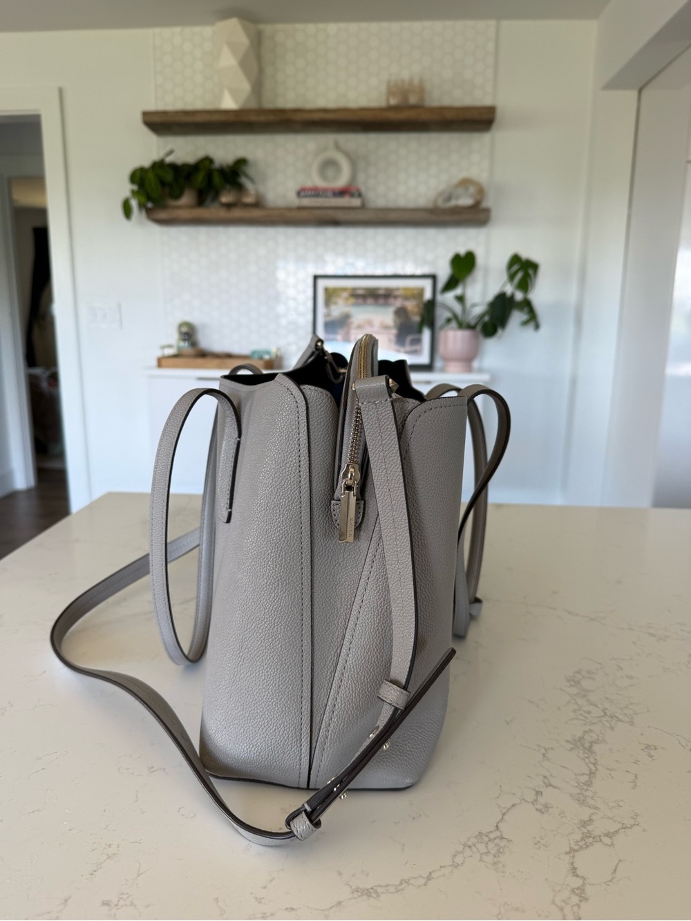 kate spade Grey/taupe Leather Tote Bag - Picture 5 of 7